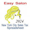 New York City Salon Accounts & Sales Tax Spreadsheet for 2024 year end