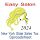 New York State Salon Accounts & Sales Tax Spreadsheet for 2024 year end