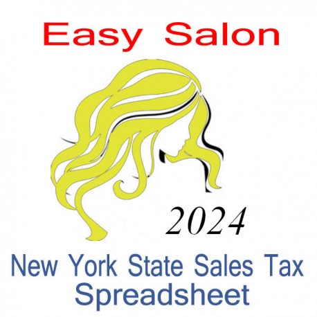 New York State Salon Accounts & Sales Tax Spreadsheet for 2024 year end
