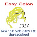 New York State Salon Accounts & Sales Tax Spreadsheet for 2024 year end