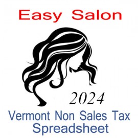 Vermont Non-Sales Tax Hairdresser Bookkeeping Spreadsheets for 2024 year end
