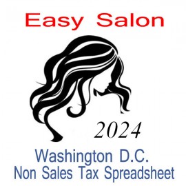 Washington D.C. Non-Sales Tax Hairdresser Bookkeeping Spreadsheets for 2024 year end