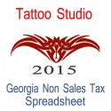 Georgia Non-Sales Tax Tattoo Artist Bookkeeping Spreadsheets for 2015 year end