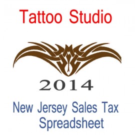 New Jersey Tattoo Studio Accounts & Sales Tax Spreadsheet for 2014 year end