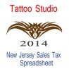 New Jersey Tattoo Studio Accounts & Sales Tax Spreadsheet for 2014 year end