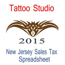 New Jersey Tattoo Studio Accounts & Sales Tax Spreadsheet for 2015 year end