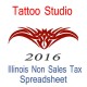Illinois Non-Sales Tax Tattoo Artist Bookkeeping Spreadsheets for 2016 year end