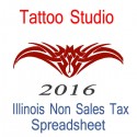 Illinois Non-Sales Tax Tattoo Artist Bookkeeping Spreadsheets for 2016 year end