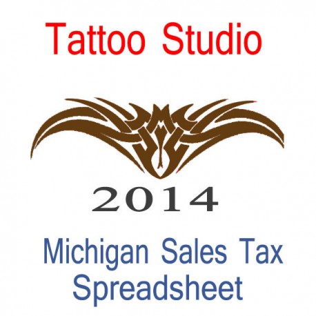Michigan Tattoo Studio Accounts & Sales Tax Spreadsheet for 2014 year end