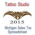 Michigan Tattoo Studio Accounts & Sales Tax Spreadsheet for 2015 year end