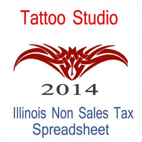 Illinois Non-Sales Tax Tattoo Artist Bookkeeping Spreadsheets for 2014 year end