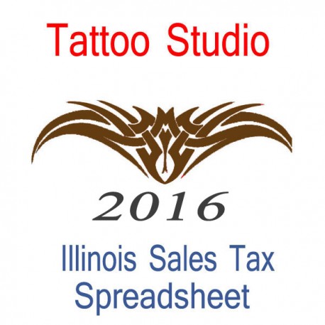 Illinois Tattoo Studio Accounts & Sales Tax Spreadsheet for 2016 year end