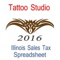 Illinois Tattoo Studio Accounts & Sales Tax Spreadsheet for 2016 year end