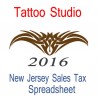 New Jersey Tattoo Studio Accounts & Sales Tax Spreadsheet for 2016 year end