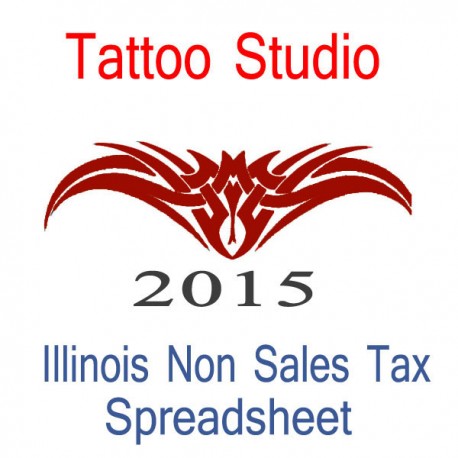 Illinois Non-Sales Tax Tattoo Artist Bookkeeping Spreadsheets for 2015 year end