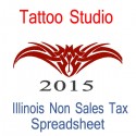Illinois Non-Sales Tax Tattoo Artist Bookkeeping Spreadsheets for 2015 year end