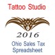 Ohio Tattoo Studio Accounts & Sales Tax Spreadsheet for 2016 year end