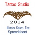 Illinois Tattoo Studio Accounts & Sales Tax Spreadsheet for 2014 year end