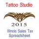 Illinois Tattoo Studio Accounts & Sales Tax Spreadsheet for 2015 year end