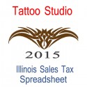 Illinois Tattoo Studio Accounts & Sales Tax Spreadsheet for 2015 year end