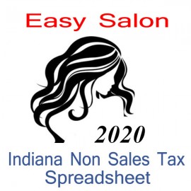 Indiana Non-Sales Tax Hairdresser Bookkeeping Spreadsheets for 2020 year end