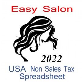 USA Non-Sales Tax Hairdresser Bookkeeping Spreadsheets for 2022 year end