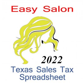 Texas Salon Accounts & Sales Tax Spreadsheet for 2022 year end