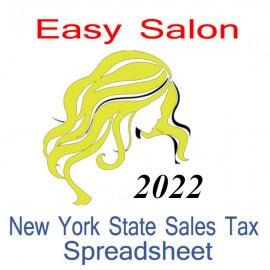 New York State Salon Accounts & Sales Tax Spreadsheet for 2022 year end