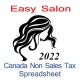 Canada non-sales tax hairdresser spreadsheet for 2022 year end