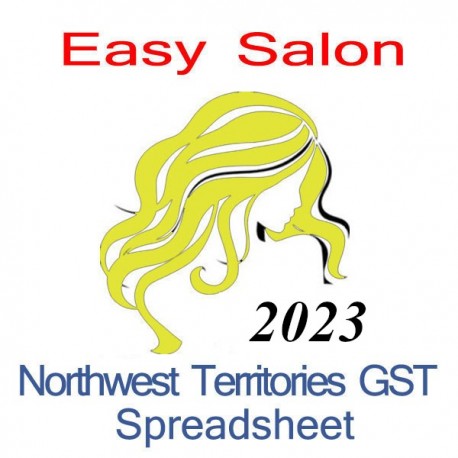 Northwest Territories salon bookkeeping GST spreadsheet for 2023 year end