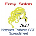 Northwest Territories salon bookkeeping GST spreadsheet for 2023 year end
