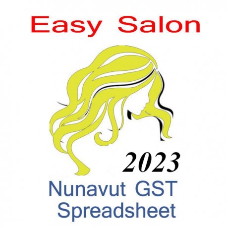 Nunavut salon bookkeeping GST spreadsheet for 2023 year end