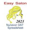 Nunavut salon bookkeeping GST spreadsheet for 2023 year end