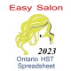Ontario salon bookkeeping HST spreadsheet for 2023 year end