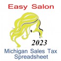 Michigan Salon Accounts & Sales Tax Spreadsheet for 2023 year end