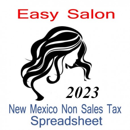 New Mexico Non-Sales Tax Hairdresser Bookkeeping Spreadsheets for 2023 year end