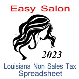 Louisiana Non-Sales Tax Hairdresser Bookkeeping Spreadsheets for 2023 year end