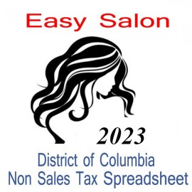 District of Columbia Non-Sales Tax Hairdresser Bookkeeping Spreadsheets for 2023 year end
