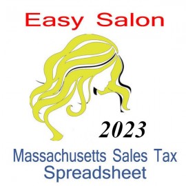 Massachusetts Salon Accounts & Sales Tax Spreadsheet for 2023 year end
