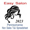 Pennsylvania Non-Sales Tax Hairdresser Bookkeeping Spreadsheets for 2023 year end