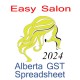 Alberta Salon Bookkeeping & GST Spreadsheets for 2024 year end