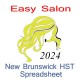 New Brunswick salon bookkeeping HST spreadsheet for 2024 year end