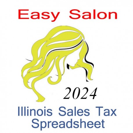Illinois Salon Accounts & Sales Tax Spreadsheet for 2024 year end