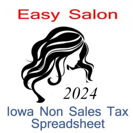 Iowa Non-Sales Tax Hairdresser Bookkeeping Spreadsheets for 2024 year end