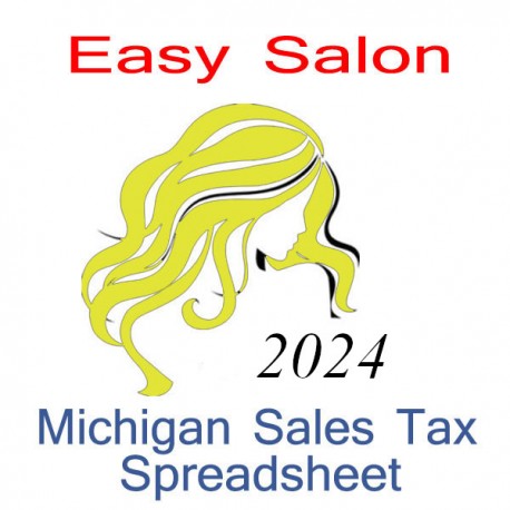 Michigan Salon Accounts & Sales Tax Spreadsheet for 2024 year end