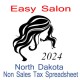North Dakota Non-Sales Tax Hairdresser Bookkeeping Spreadsheets for 2024 year end