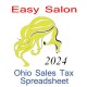 Ohio Non-Sales Tax Hairdresser Bookkeeping Spreadsheets for 2024 year end
