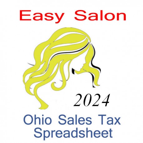 Ohio Non-Sales Tax Hairdresser Bookkeeping Spreadsheets for 2024 year end