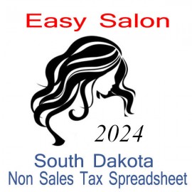 South Dakota Non-Sales Tax Hairdresser Bookkeeping Spreadsheets for 2024 year end