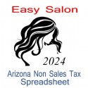 Arizona Non-Sales Tax Hairdresser Bookkeeping Spreadsheets for 2024 year end